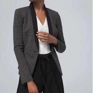 White House Black Market Textured Knit Black & White Blazer Jacket Women's Sz 12